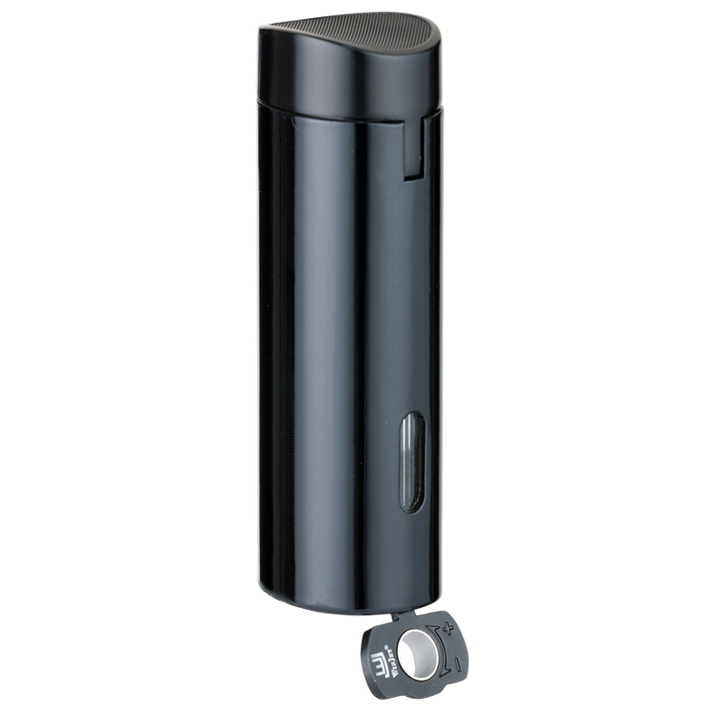 Winjet Premium Feuerzeug 3xJet mit elektr. Zuendung schwarz Detailansicht World of Smoke