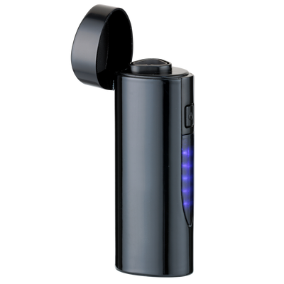 Winjet Premium Feuerzeug 3xJet mit elektr. Zuendung schwarz Frontansicht World of Smoke