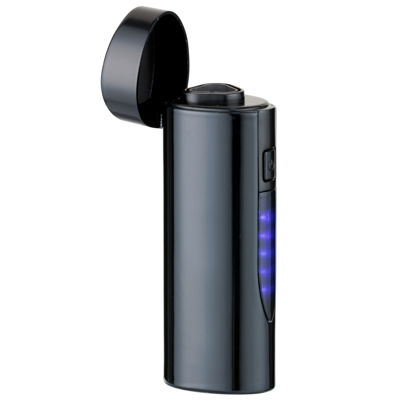 Winjet Premium Feuerzeug 3xJet mit elektr. Zuendung schwarz Frontansicht World of Smoke