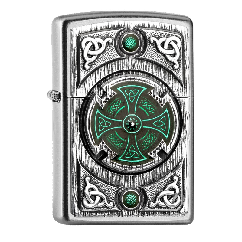 Zippo Feuerzeug 2005167 Celtic Freen Cro Frontansicht World of Smoke